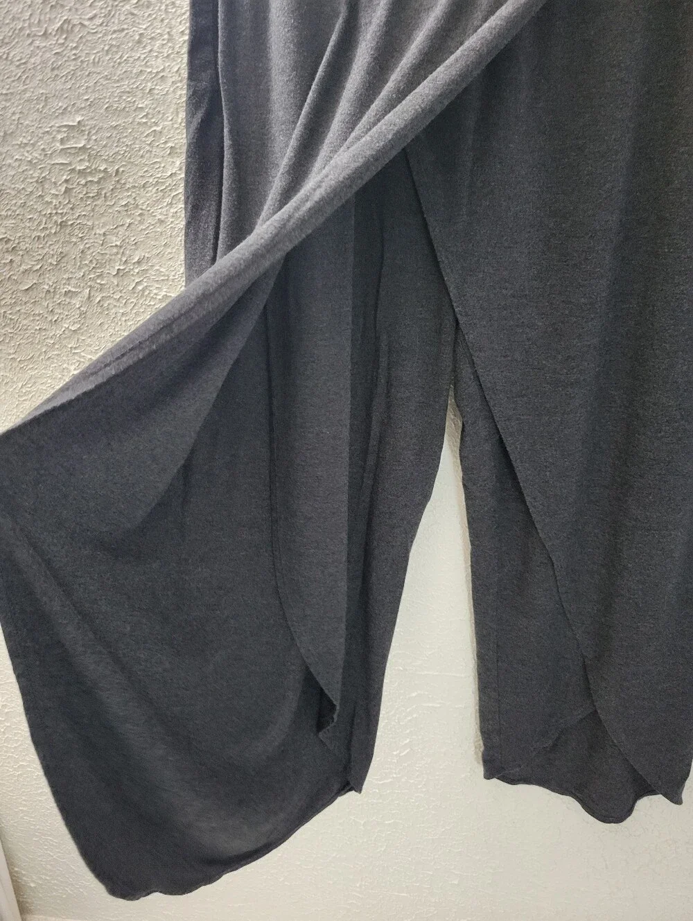 Athleta Sz L Yoga Release Pant Gray Open Front Flowy Loose Boho Womens Pants - Picture 3 of 6